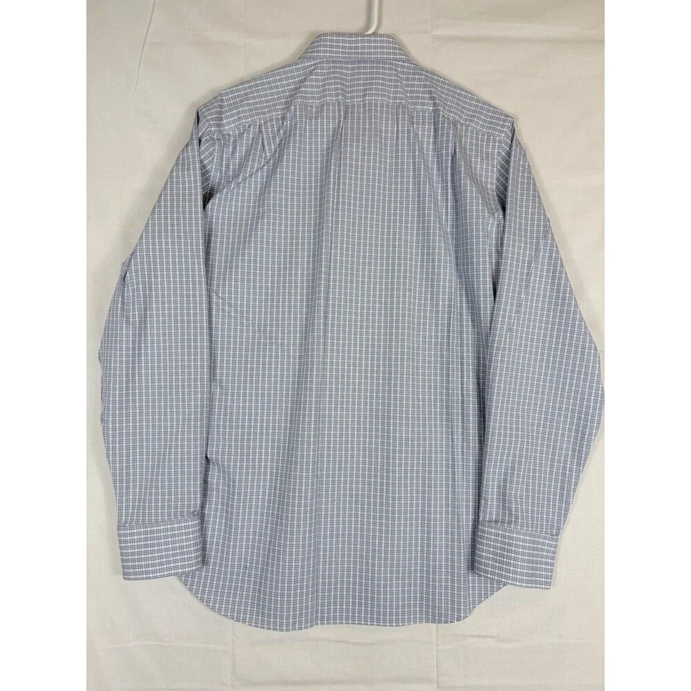 J. Crew Thompson Shirt L/S Button Flex Wrinkle Free Blue Plaid Men’s 16-16 1/2